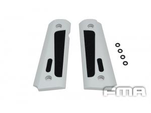 FMA CNC Aluminium 1911 MEU Grip Cover TYPE  B (Silver）) tb240